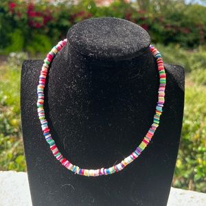Rainbow Beaded Necklace, Colorful Jewelry